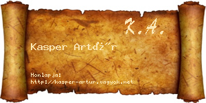 Kasper Artúr névjegykártya